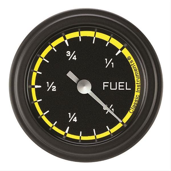 AX109YBLF Classic Instruments AutoCross Yellow 2-1/8" Fuel Gauge