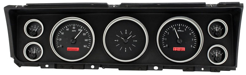 Dakota Digital VHX-67C-IMP-K-R 67 Chevy Impala Analog Dash Gauges Black Alloy Red
