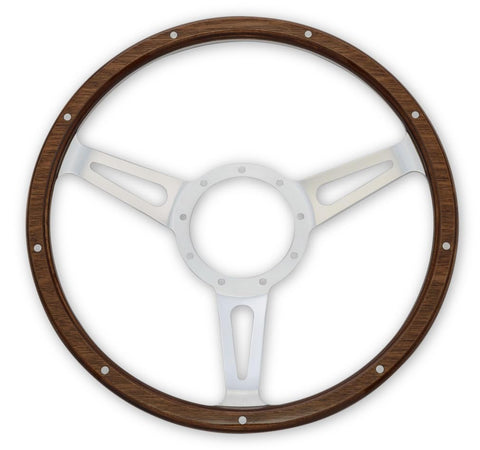 Cobra Style Scott Drake Wood & Aluminum 14" 9 Hole Steering Wheel S1MS-3600-WG-14
