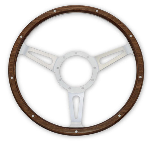 Cobra Style Scott Drake Wood & Aluminum 14" 9 Hole Steering Wheel S1MS-3600-WG-14