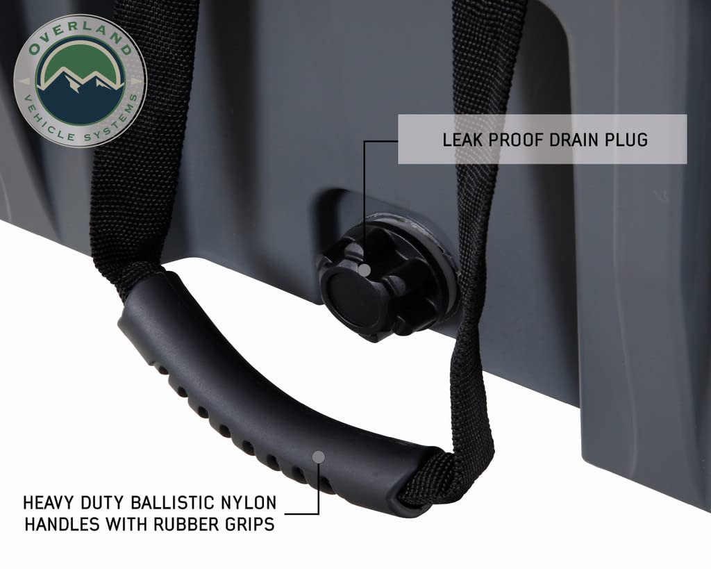 D.B.S. Overland Vehicle Systems 95 QT Dry Box Storage with Drain and Bottle Opener | Dark Grey | Waterproof Sealing | Heavy Duty Latches | 40100011