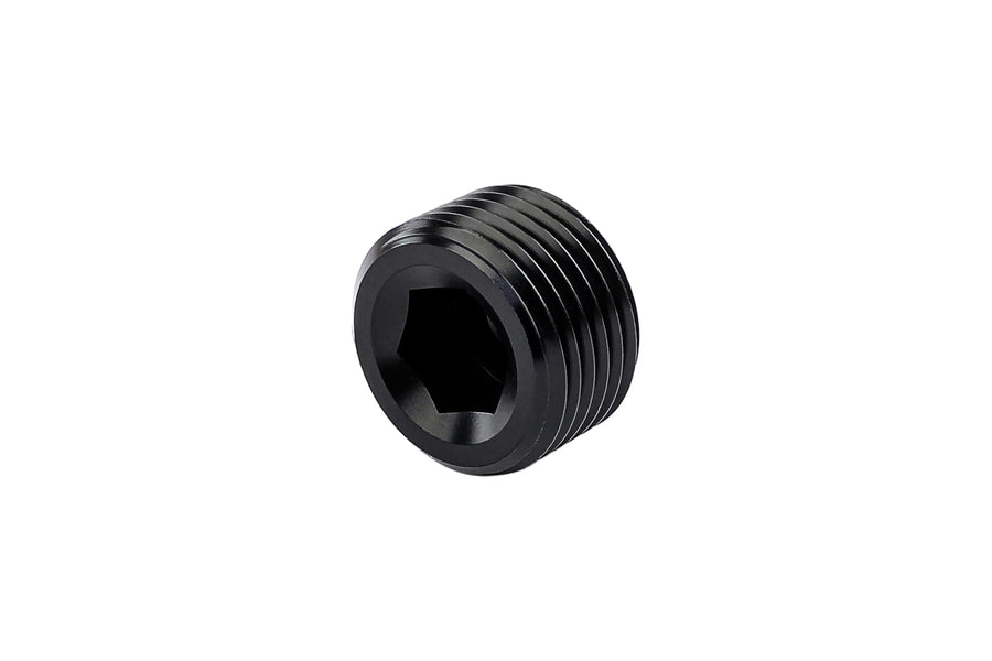 HPS AN Fitting AN932-05 NPT Allen Plug, Aluminum, Size: 1/2 NPT, Black
