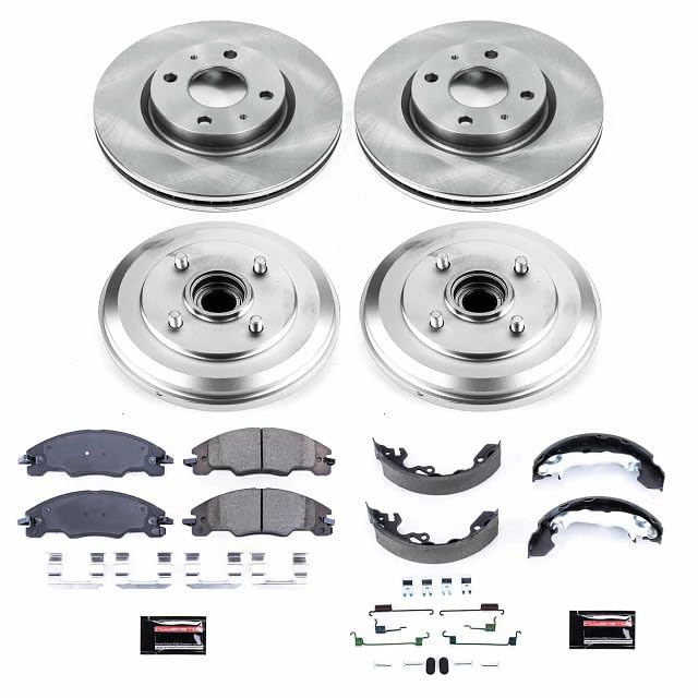 Power Stop KOE15194DK Front and Rear Replacement Brake Kit-OE Brake Drums & Ceramic Brake Pads For Ford Focus 2009-2011 [Model Specific]