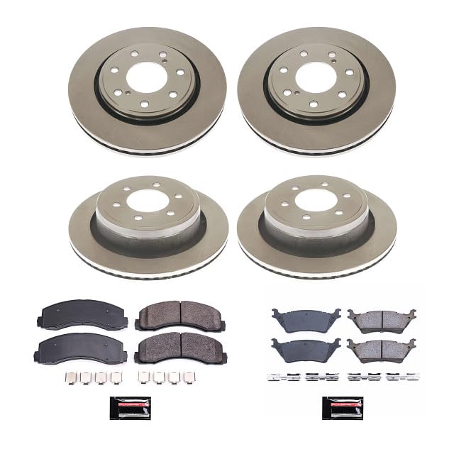 Power Stop Autospecialty KOE6269 Front and Rear Replacement Brake Kit-OE Brake Rotors & Ceramic Brake Pads For Ford F-150 2012-2014 [Model Specific]