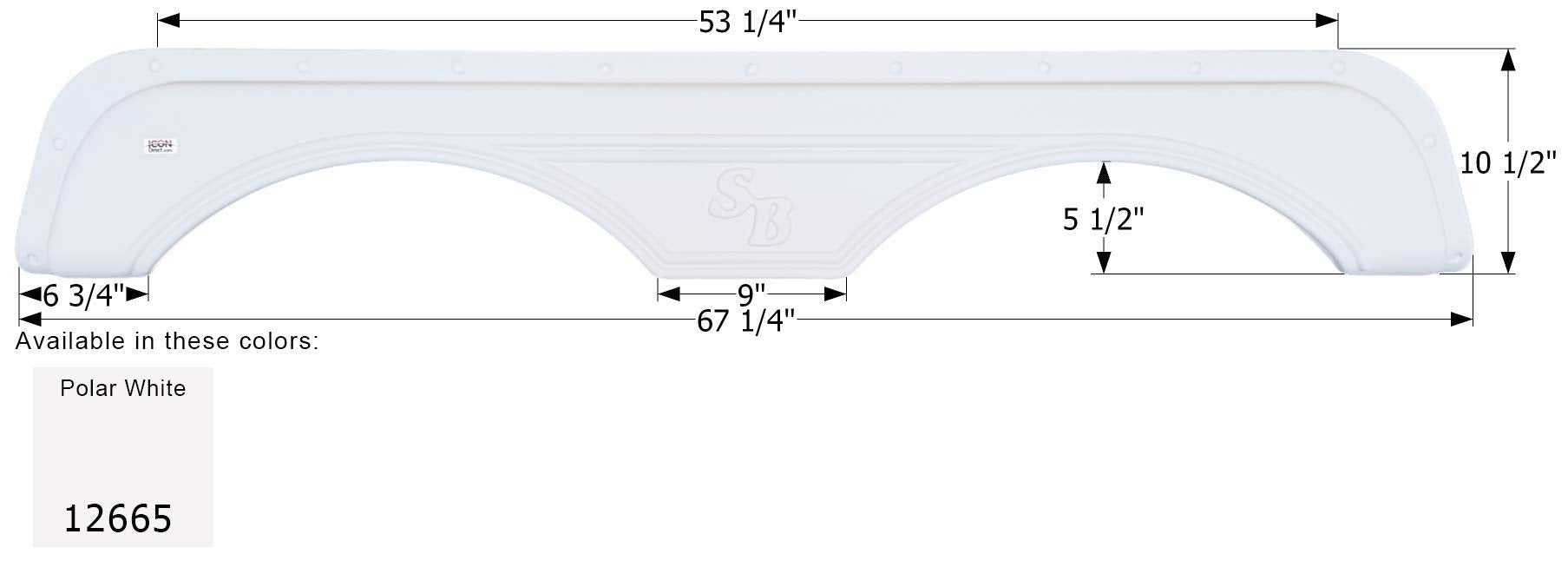 Fender Skirt ICON, Tandem, Sunnybrook, FS2665, Polar White