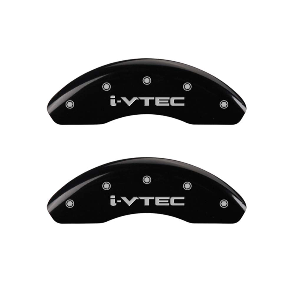 MGP 20223SIVTBK Caliper Covers Black Powder Coat Finish, Silver Characters, Set of 4