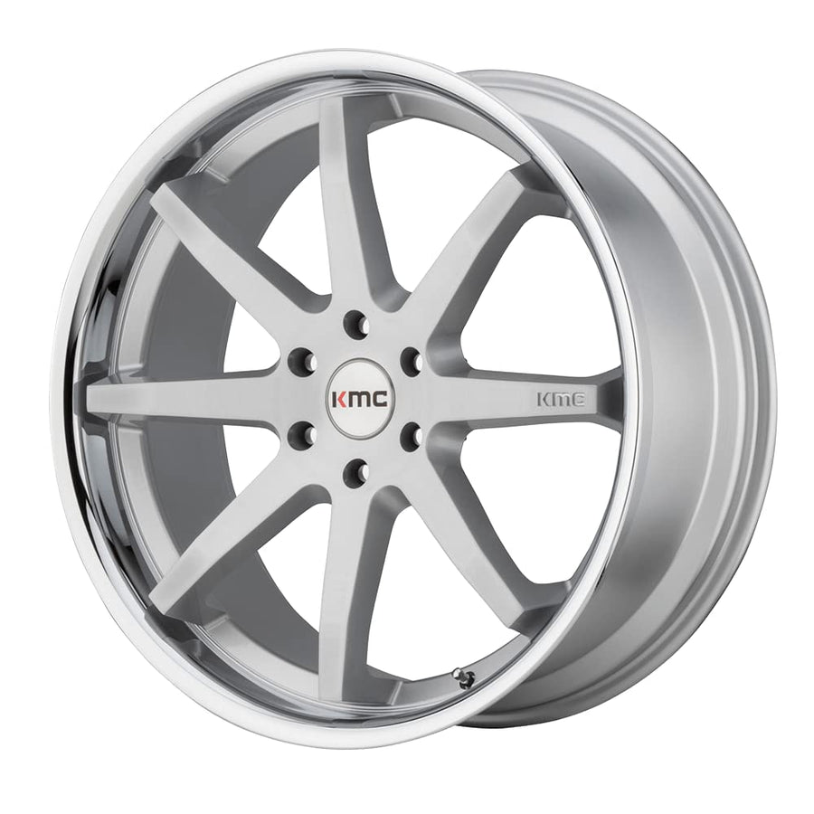 KMC Wheels 22X9.5 KM715 5X120 BRUSH SLV CHR LIP 30MM - KM71522952430