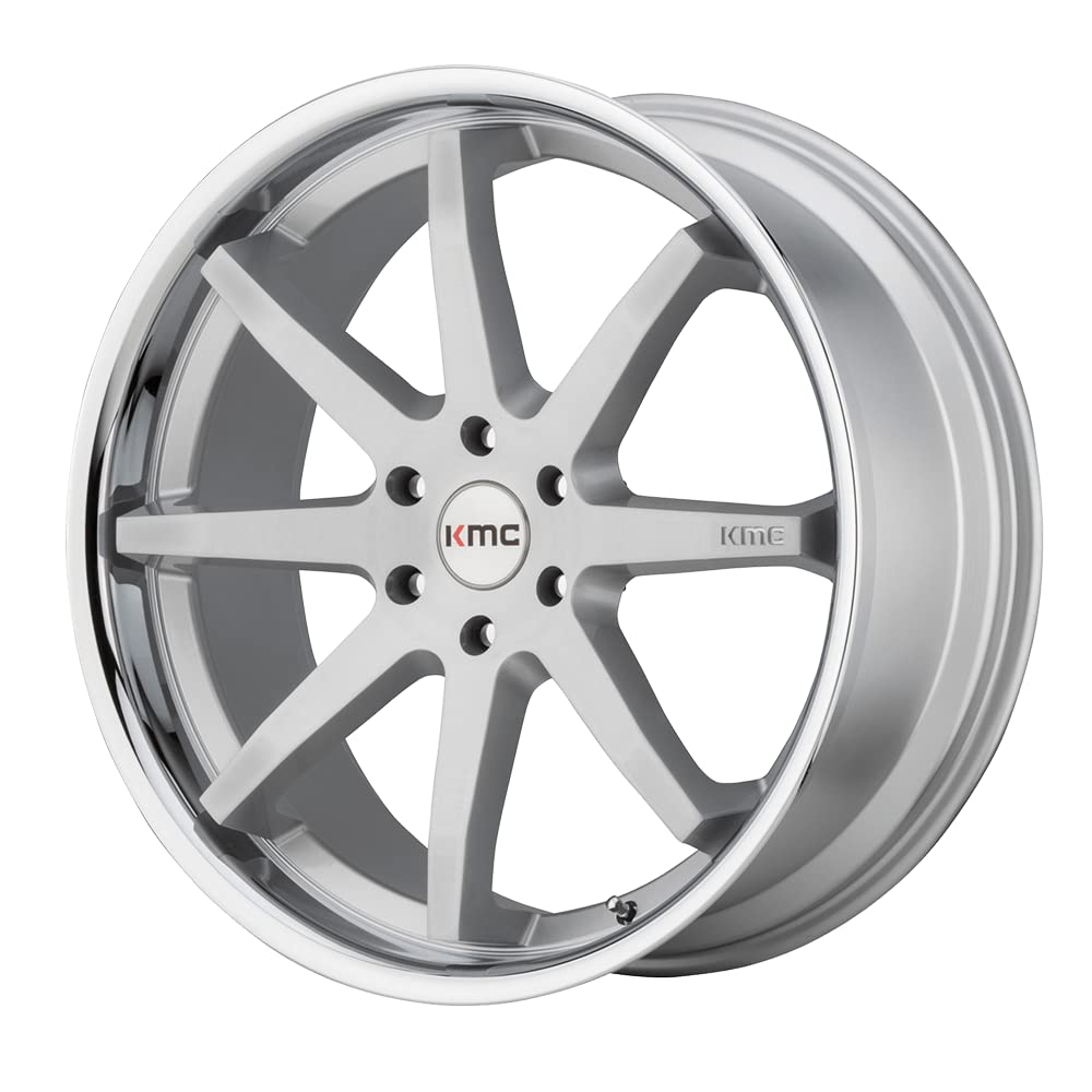KMC Wheels 20X9 KM715 6X4.5 BRUSH SLV CHR LIP 30MM - KM71529064430