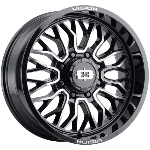 402 RIOT Vision Custom Wheel - 22x10, -19 Offset, 8x180 Bolt Pattern, 125.2mm Hub - Gloss Black with Machined Face Rim