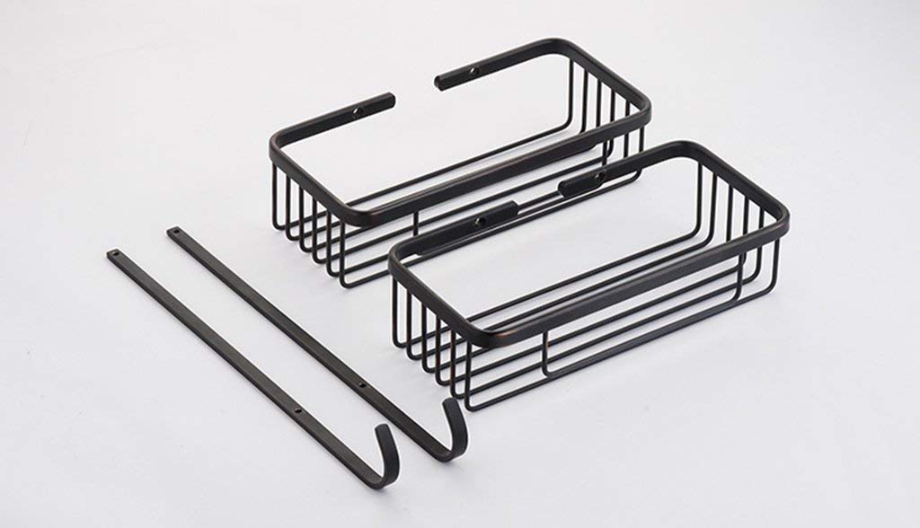 Basket Rack Four Corners Black Bathroom Accessories Bathroom Hardware Pendant Black Bronze Retro Shelves Bathroom Shelf