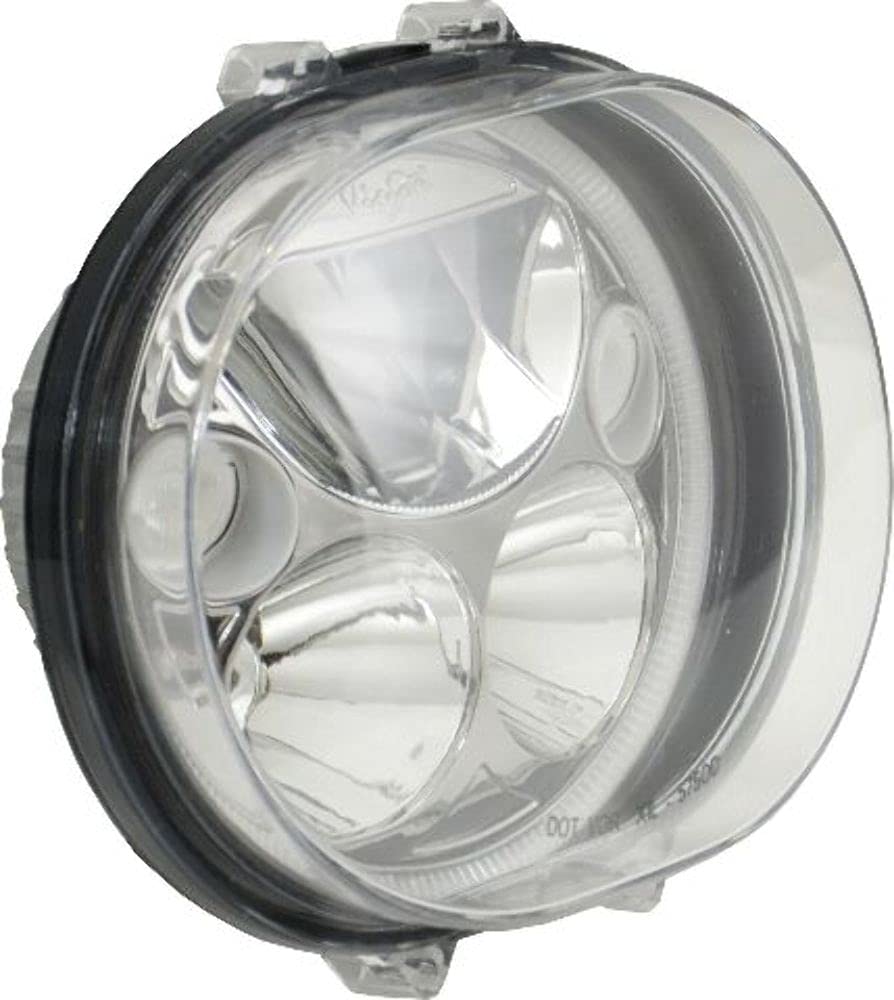5.75" Oval Vision X Lighting (XMC-575OD) LED Motorcycle Headlight w/Low-High-Halo, Single Light, Black Chrome Face