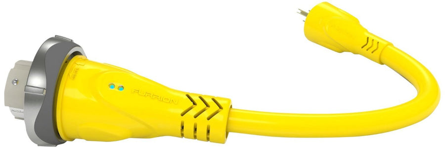 Furrion Pigtail Adapter FP5515-SY 50A 125V/250V Marine Female Connector to 15A Marine Male Plug