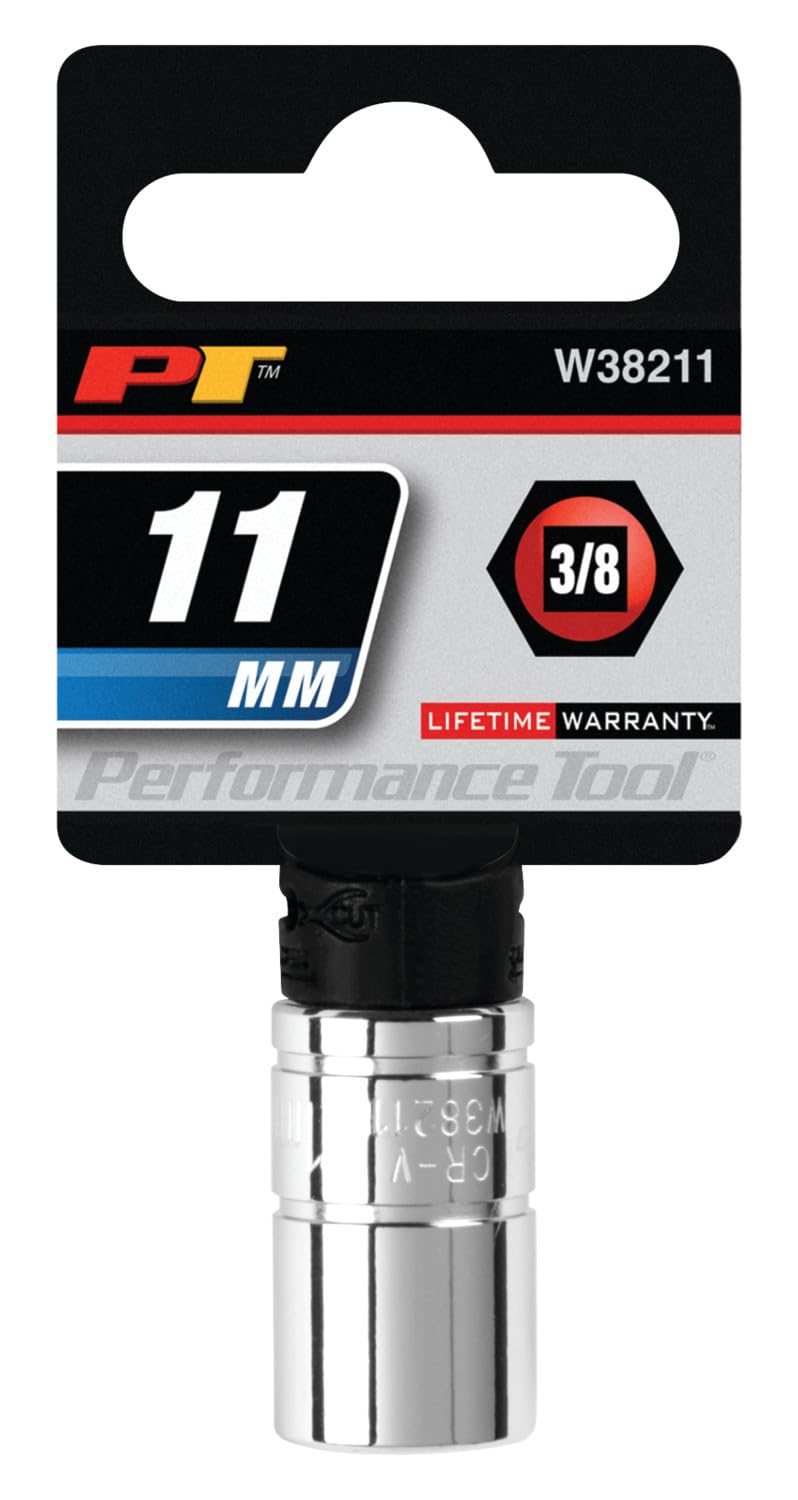 W38211 Performance Tool 6-Point Socket, 3/8-Inch Drive, 11mm