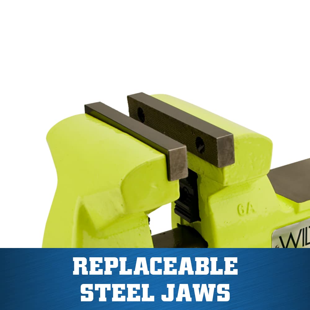 Wilton Safety High-Vis Bench Vise, 5" Jaw Width, 5-1/4" Jaw Opening, 3-3/4" Throat (Model 1550)