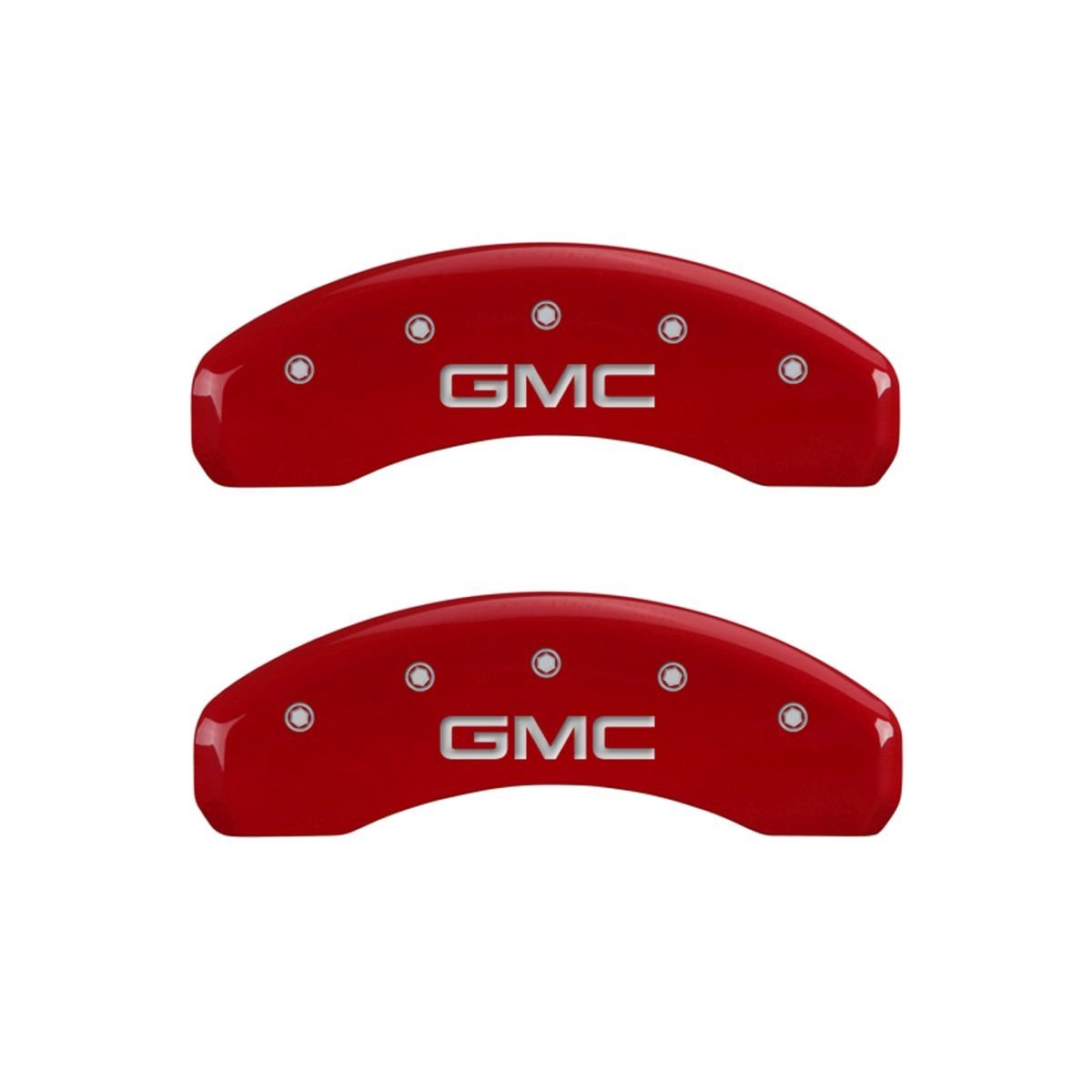 MGP Caliper Covers Red 34015SGMCRD for GMC - Engraved Front & Rear44; Set of 4