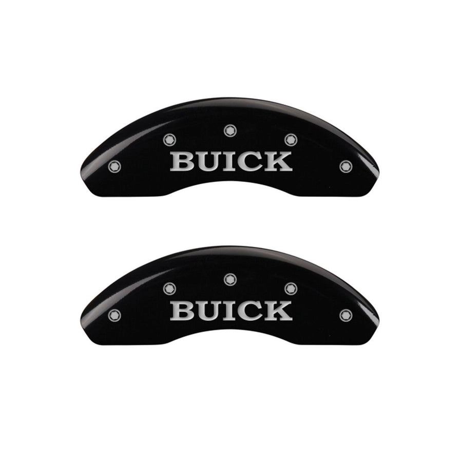 Buick MGP Caliper Covers 49007SBSHBK Black Caliper Covers - Engraved Front & Rear44; Set of 4