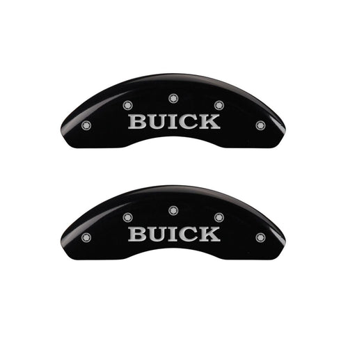 Buick MGP Caliper Covers 49007SBSHBK Black Caliper Covers - Engraved Front & Rear44; Set of 4