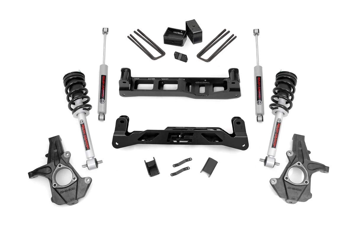 5" Rough Country Suspension Lift Kit with N3 Loaded Struts/N3 Rear Shocks for Chevy Silverado & GMC Sierra 1500 (2007-2013) 2WD w/18"+ Wheels