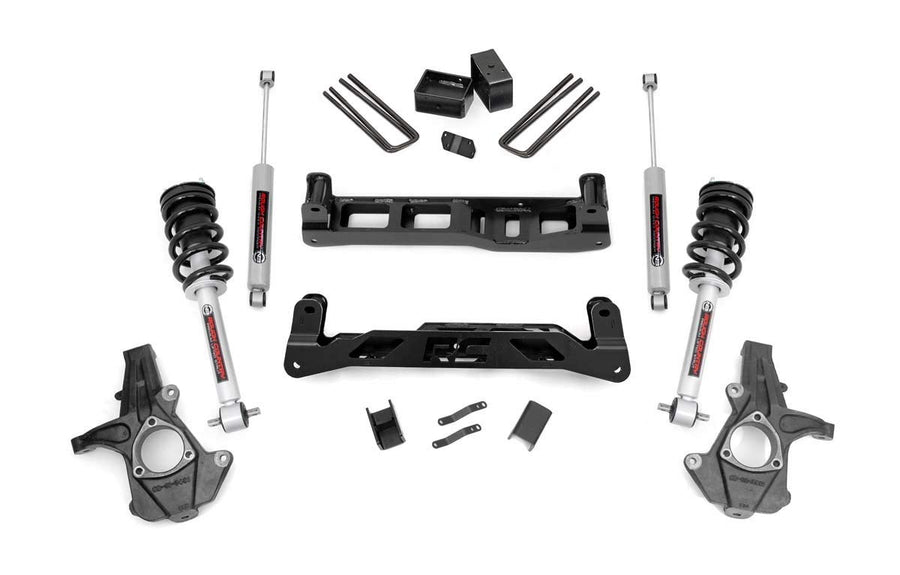 5" Rough Country Suspension Lift Kit with N3 Loaded Struts/N3 Rear Shocks for Chevy Silverado & GMC Sierra 1500 (2007-2013) 2WD w/18"+ Wheels