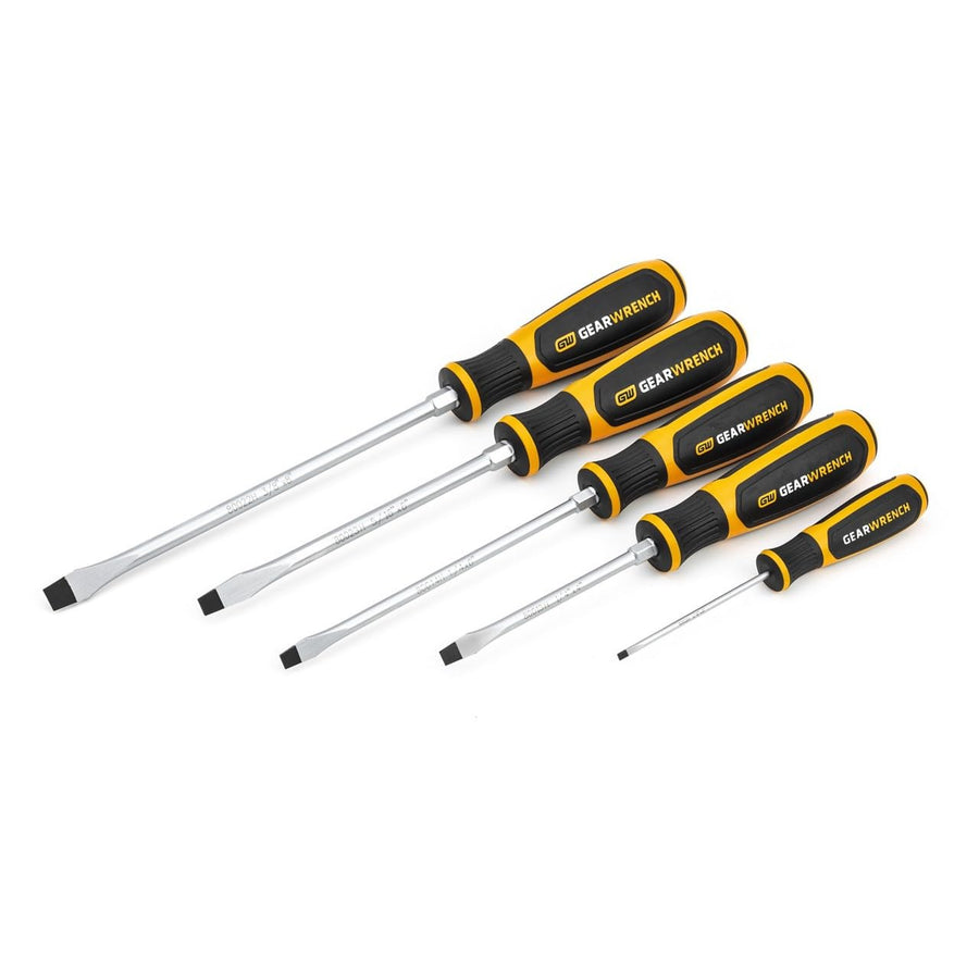 5 Pc. GEARWRENCH Slotted Dual Material Screwdriver Set - 80053H