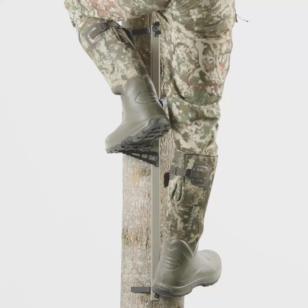 Echo Hunt Ready System NOVIX - Hunting Accessories Bundle w/Lock on Tree Stand & Tree Steps – Versatile & Packable – Frost-Coated Treestand Accessories - Made in USA, FDE (Flat Dark Earth)