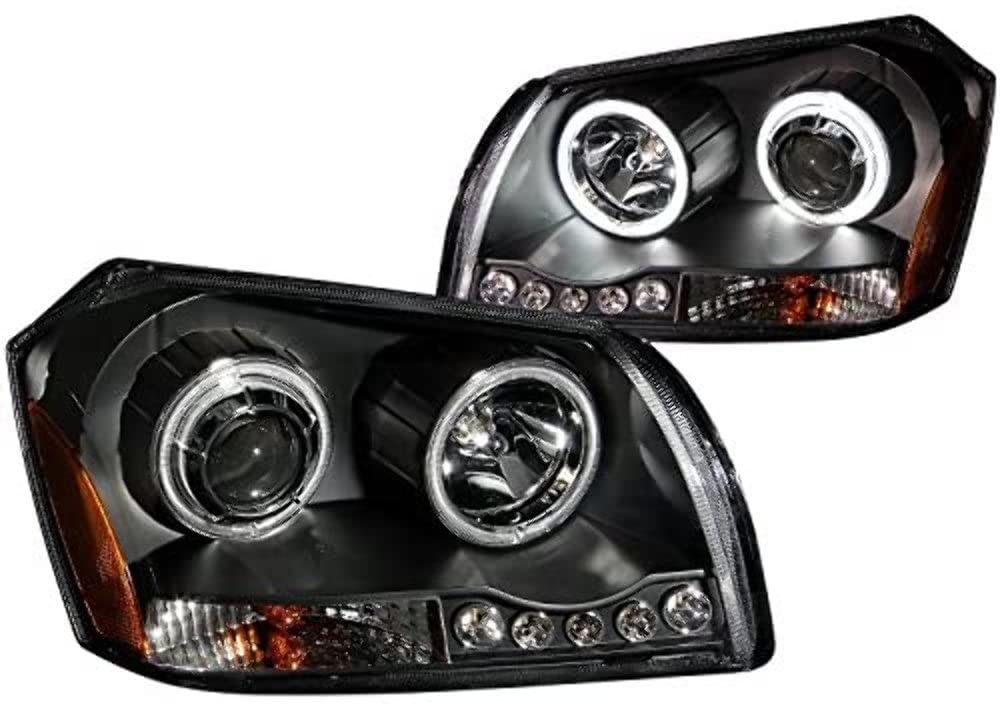 Projector Headlight Set ANZO USA w/CCFL Halo-Black 121220