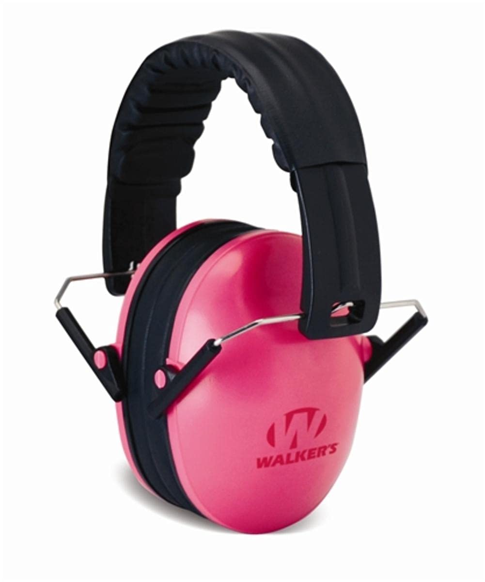 Walker's Low Profile Infant/Toddler Lightweight Padded Headband Adjustable Folding Noise-Reducing Hearing Protection Earmuffs Pink Small