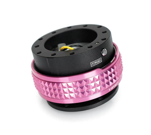 NRG Innovations Gen 2.1 NRG-SRK-210BK-PK Race Steering Wheel Quick Release Kit Adapter Black Body/Pink Pyramid Ring