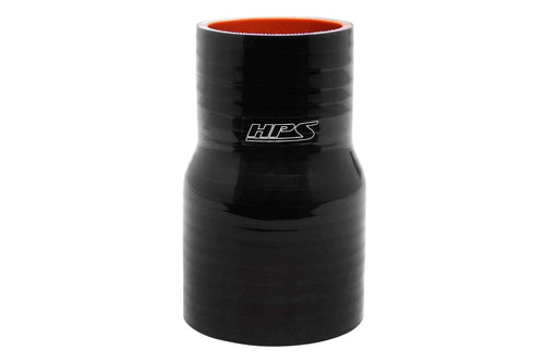 HPS High Temp HTSR-350-450-L6-BLK 4-ply Reinforced Silicone Reducer Coupler Hose, 30 psi Maximum Pressure, 3-1/2" - 4-1/2" ID, 6" Length, Black