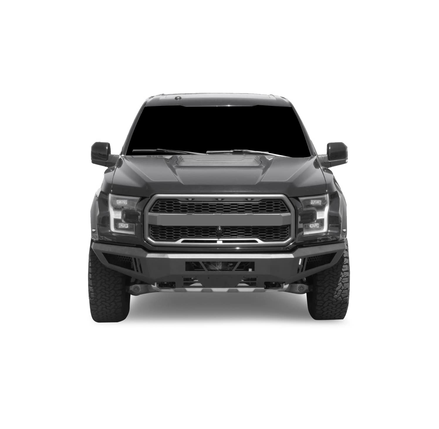 Heavy Duty Black Horse Armour Front Bumper Matte Black Compatible with 2017-2020 Ford F-150-AFB-F1RA-17