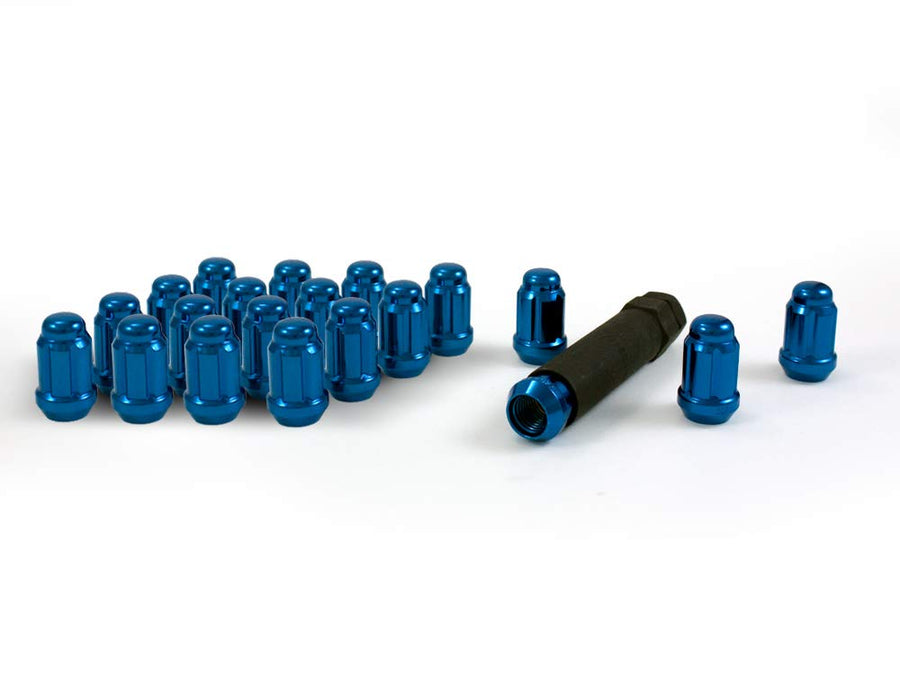 Small Diameter Gorilla Automotive Acorn Blue 5 Lug Kit (12mm x 1.50 Thread Size) - Pack of 20