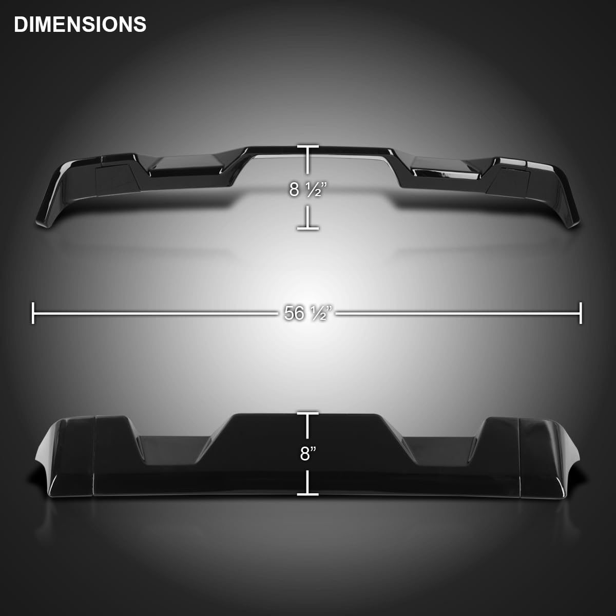 Glossy Black ABS Cab Roof Spoiler Spec-D Tuning for 2007-2013 Toyota Tundra Models