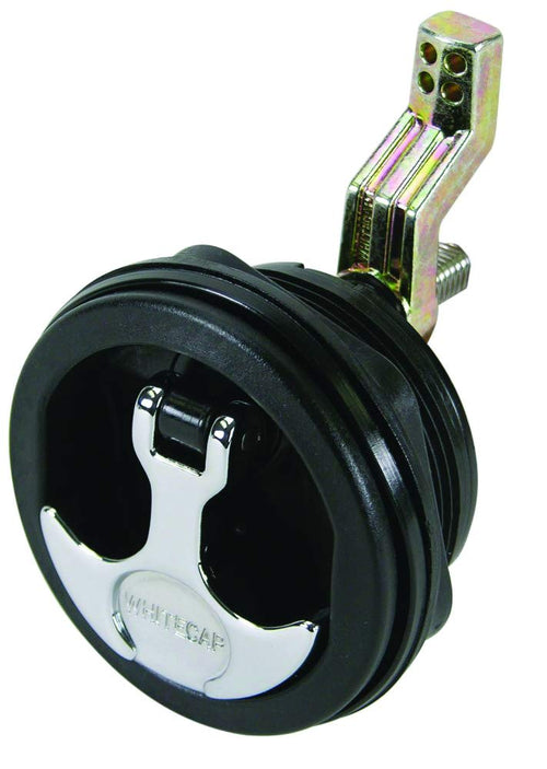 S-0226BC Whitecap T-Handle Latch with Keyed Lock - Black 3" Diameter