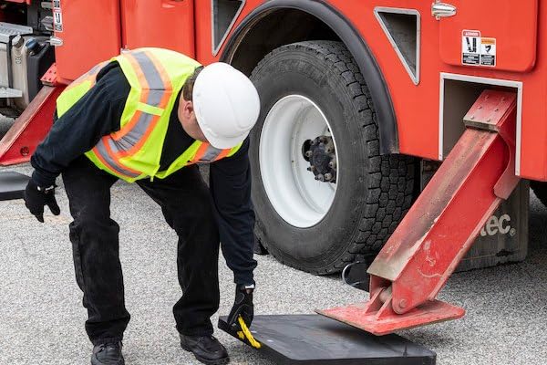 Buyers Products HDPE Poly OP24X24P Outrigger Pad 24x24x1 Inch – Heavy Duty Jack Pad for Utility Trucks, Cranes, RV Accessories – Lightweight Non Slip Pad with Rope Handle for Trailers & Campers