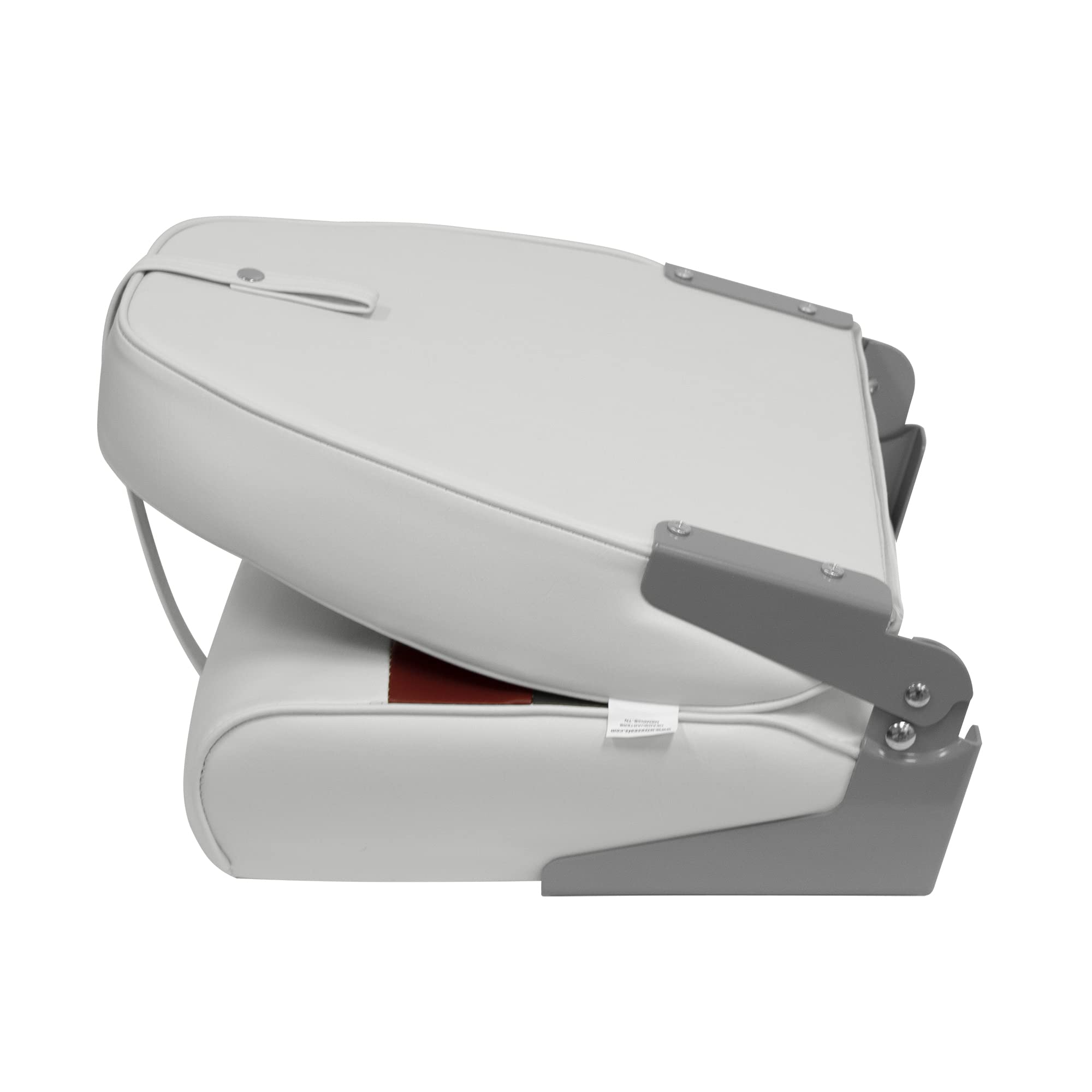 8WD590-1009 Wise Deluxe Series Pontoon Fold Down Seat, White/Red/Charcoal