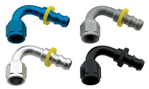 Black Fragola -10AN Push-Lite End 120 Degree
