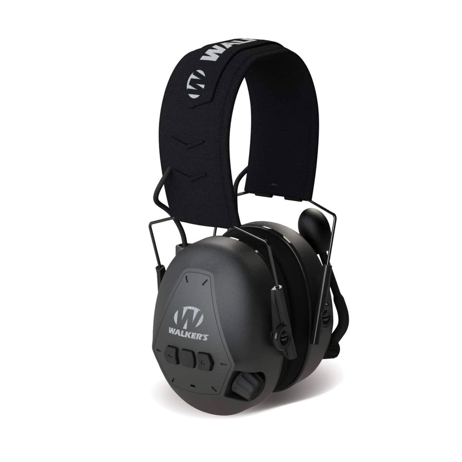 Bluetooth WALKER'S Passive Muff - Compact Lightweight 25dB NRR Hunting Shooting Passive Hearing Protection Muff w/ Adjustable Boom Mic, 3 AAA Batteries Included, Hi-Viz Green