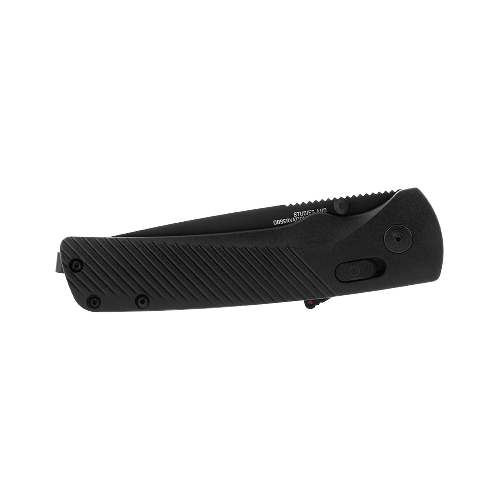 SOG Flash AT Ambidextrous Daily Carry Straight Pocket Folding Knife | Ergonomic Handle & Deep-Carry Clip | D2 Steel Blade, Blackout