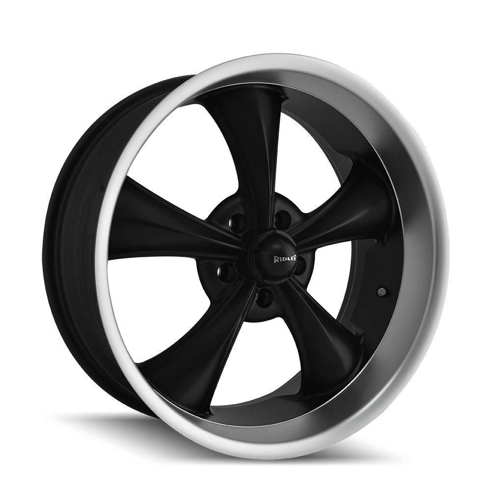 22x9 695, Bolt Pattern: 5x4.75/, Offset: 0, MATTE BLACK/MACHINED LIP, set of 1