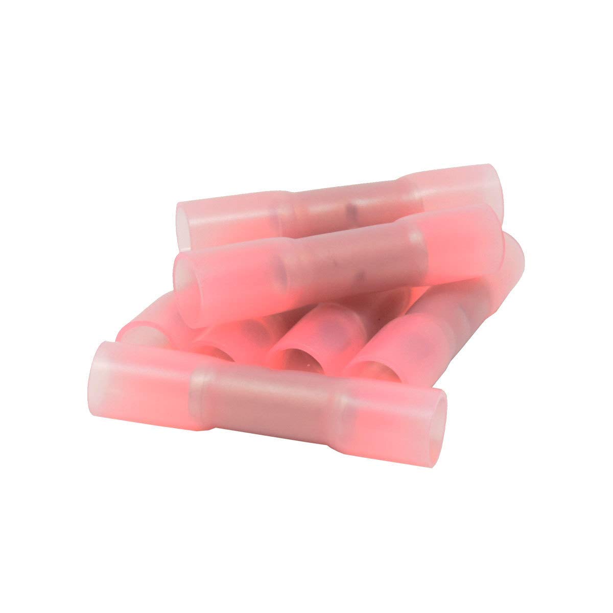 8 Gauge Install Bay Red Heat Shrinkable Butt Connectors - 25 Per Pack Waterproof Electrical Terminals Insulated AWG Automotive, Marine, Audio, and Industrial Grade Splice