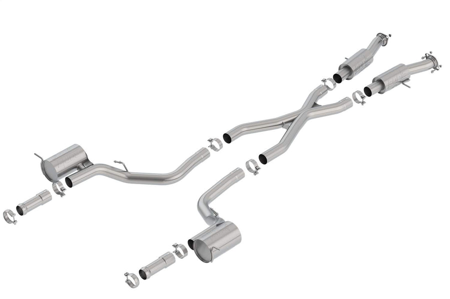 BORLA Cat-Back 140756 Perf. Exhaust System for 2018-2021 Jeep Grand Cherokee Trackhawk WK2 6.2L V8 Automatic Transmission All Wheel Drive. Tips NOT Included Re-use Factory Tips or Optional Borla Tips.