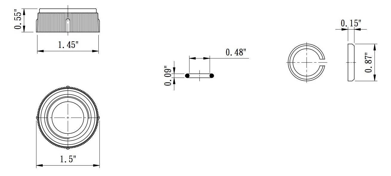 Dura Faucet RV Faucet DF-RK510-BQ Spout Nut and Rings Replacement Kit (Bisque Parchment)