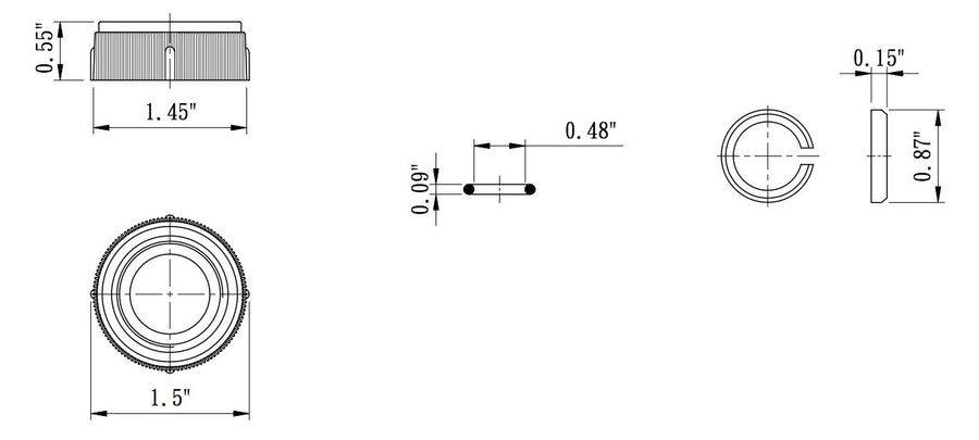 Dura Faucet RV Faucet DF-RK510-BQ Spout Nut and Rings Replacement Kit (Bisque Parchment)