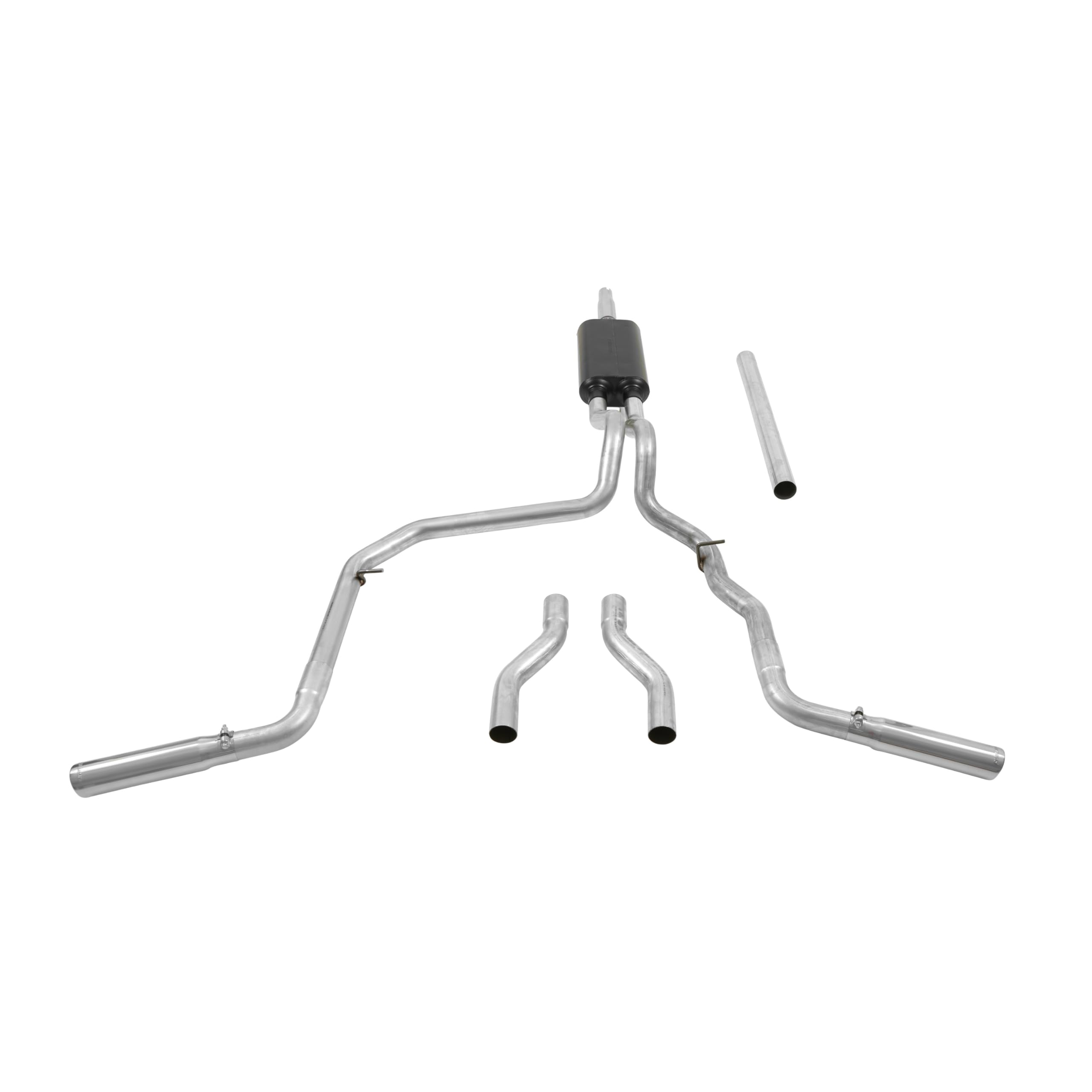 American Thunder Flowmaster 17471 Cat-Back Exhaust Kit Dual 2.5 Inch Aluminized Steel 3 Inch Polished 304 Stainless Steel Tips Compatible with 1987-1996 Ford F-150 V6 V8 2/4WD All Wheelbases