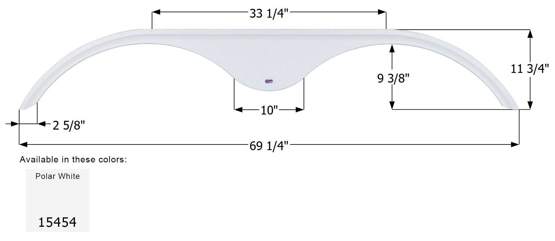 Tandem Axle Fender Skirt FS5454 Icon for KZ - Polar White