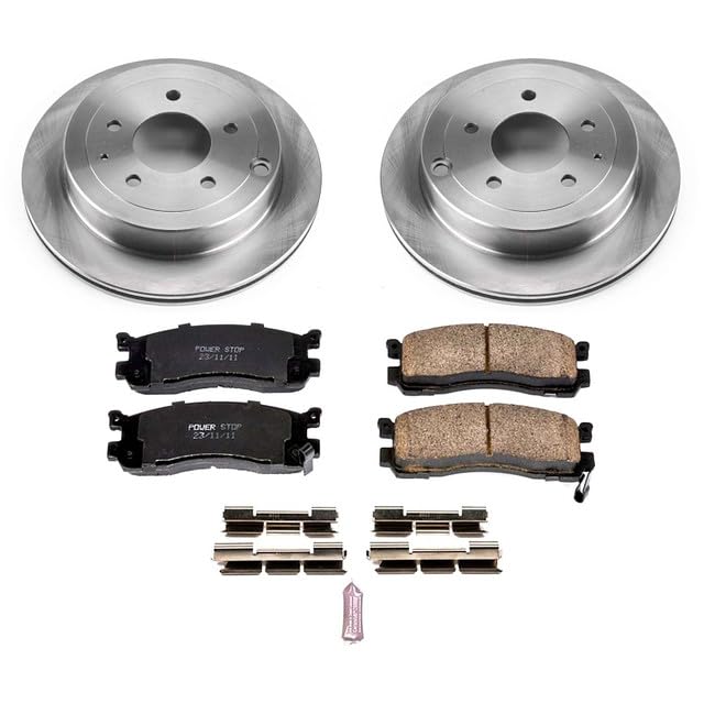 Power Stop Autospecialty KOE5009 Rear Replacement Brake Kit-OE Brake Rotors & Ceramic Brake Pads For Mazda 929 1992-1995, Mazda MPV 1994-1998 [Model Specific]