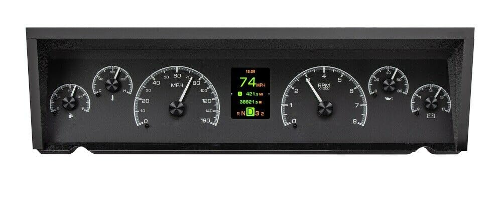 Dakota Digital HDX-77C-CAP-K Analog Gauge Instrument System Compatible with 1977-90 Chevy Caprice/Impala and 1984-86 Pontiac Parisenne Black Alloy
