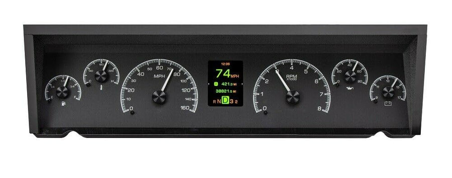 Dakota Digital HDX-77C-CAP-K Analog Gauge Instrument System Compatible with 1977-90 Chevy Caprice/Impala and 1984-86 Pontiac Parisenne Black Alloy
