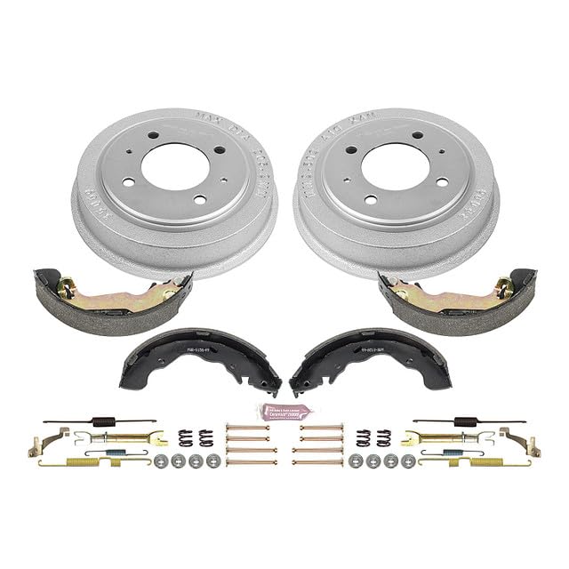 Power Stop Autospecialty KOE15337DK Rear Replacement Brake Kit-OE Brake Drums & Ceramic Brake Pads For Hyundai Elantra 1997-2002, Hyundai Tiburon 1997-1999 [Model Specific]