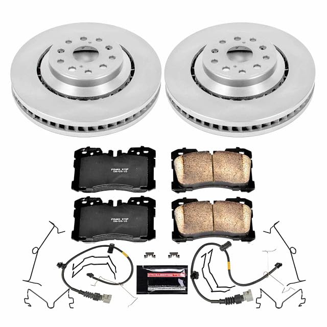 Power Stop KOE5826 Front Replacement Brake Kit-OE Brake Rotors & Ceramic Brake Pads For Lexus LS460 2010-2017, Lexus LS600h 2010-2016 [Model Specific]